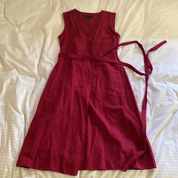 Banana Republic Red Linen Wrap Dress - Picture 6 of 6